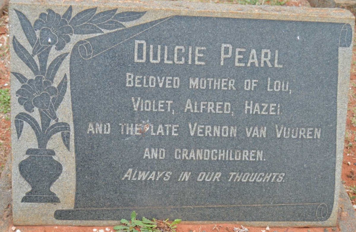 VUUREN Dulcie Pearl, van
