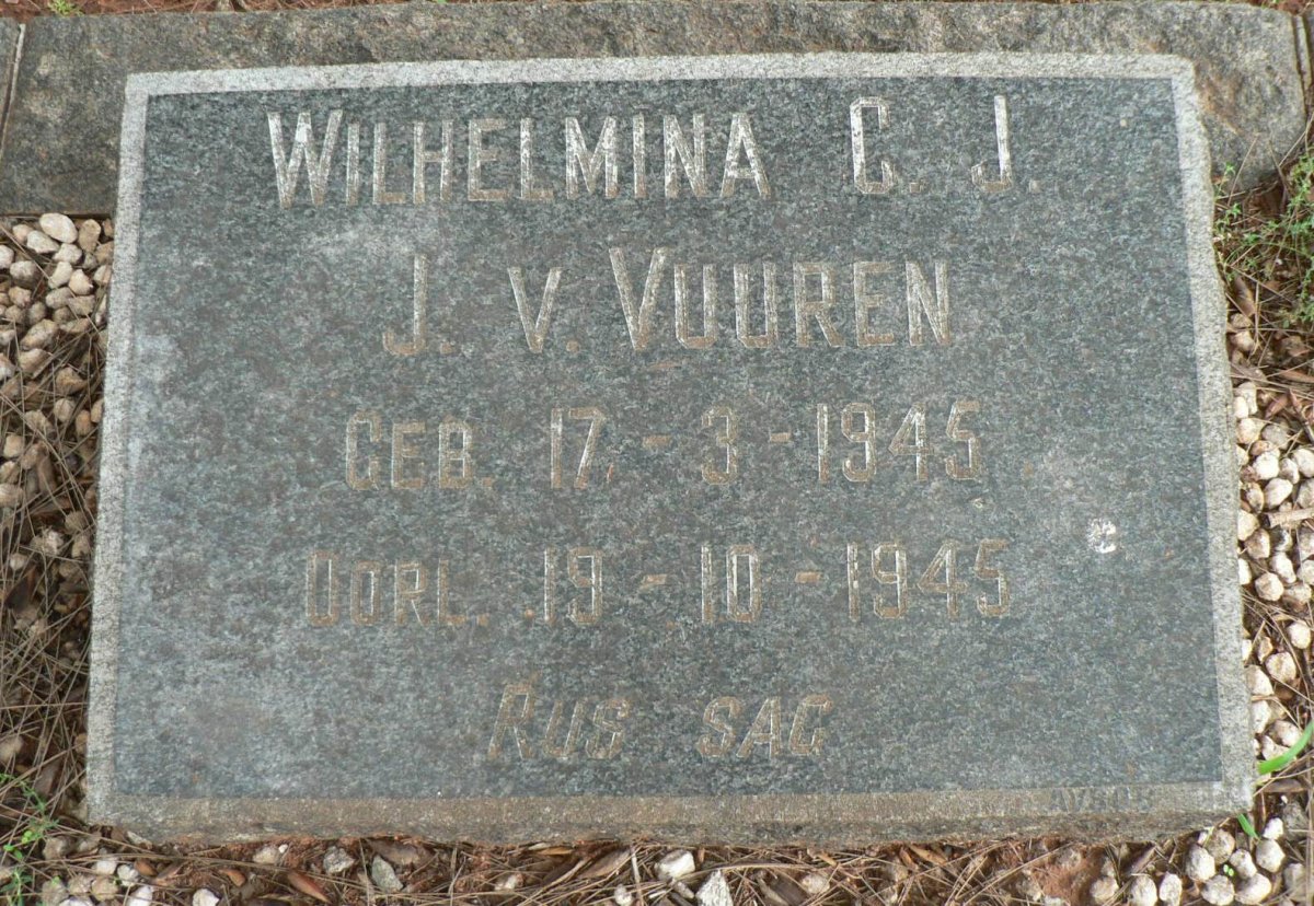 VUUREN Wilhelmina C.J., J.v. 1945-1945
