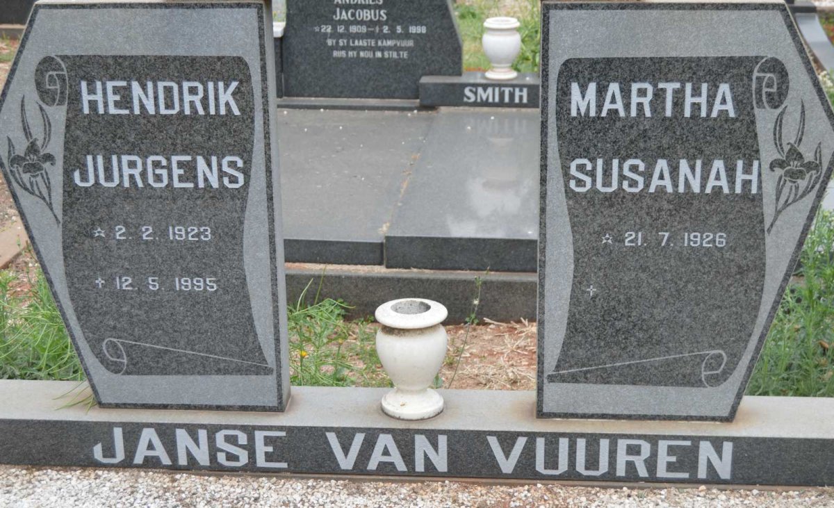 VUUREN Hendrik Jurgens, Janse van 1923-1995 &amp; Martha Susanah 1926-