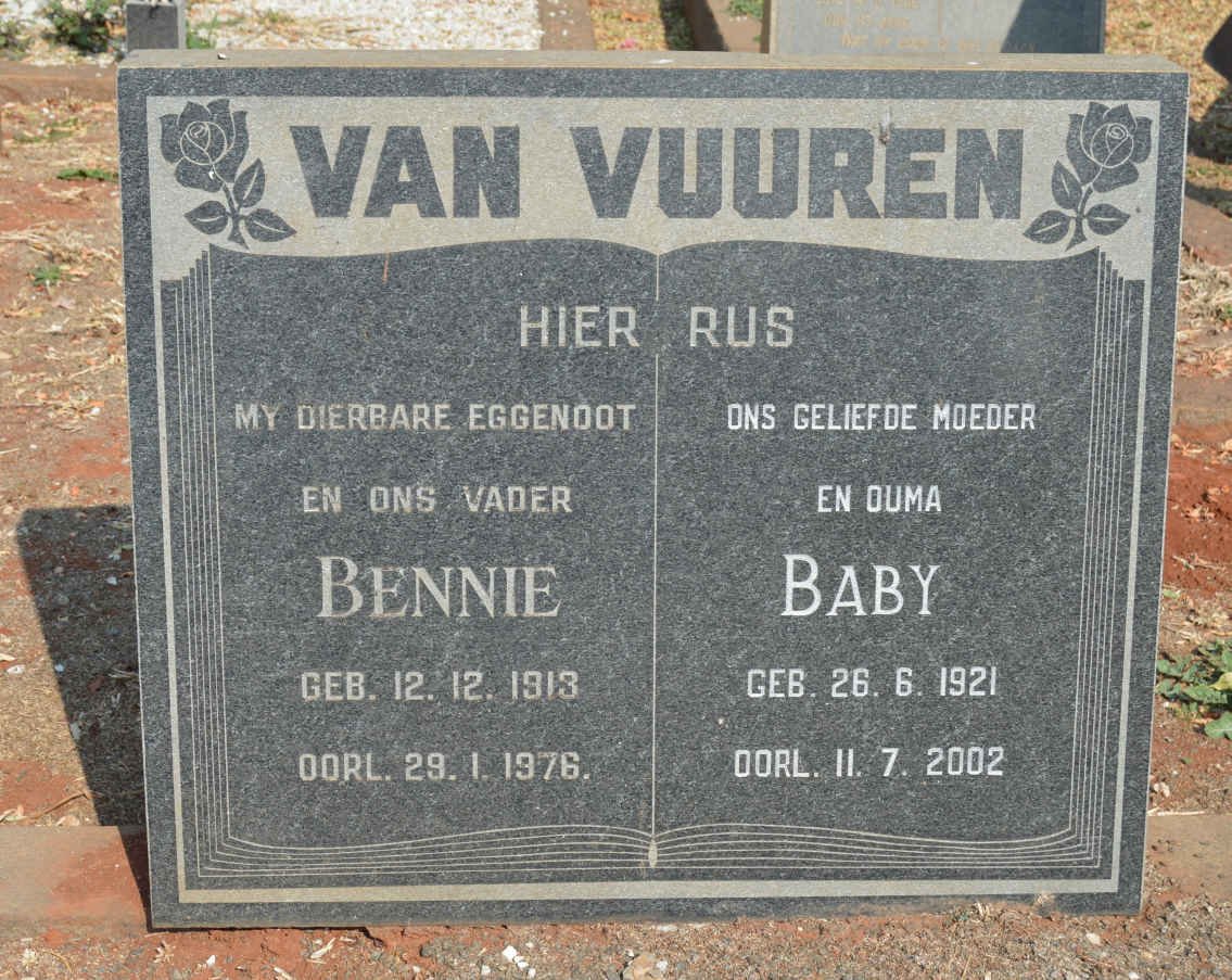 VUUREN Bennie, van 1913-1976 &amp; Baby 1921-2002