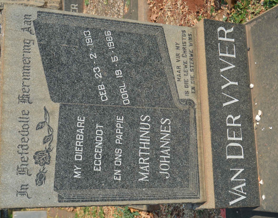 VYVER Marthinus Johannes, van der 1913-1966