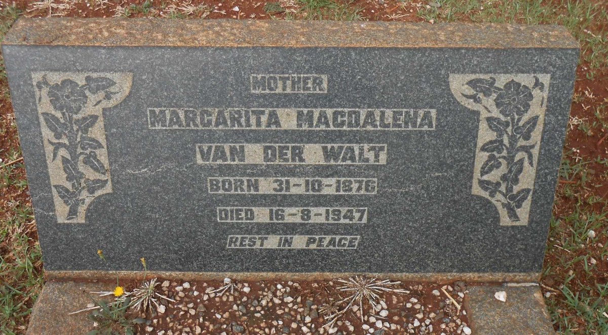 WALT Margarita Magdalena, van der 1876-1947