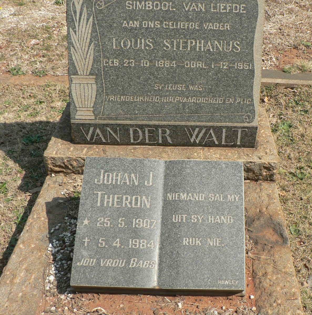 WALT Louis Stephanus, van der 1884-1951 :: THERON Johan J. 1907-1984