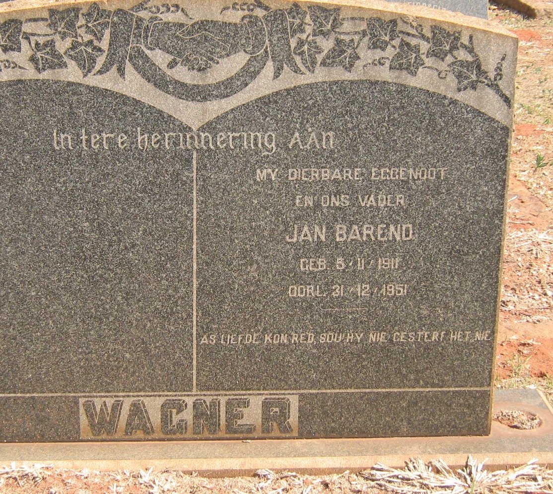 WAGNER Jan Barend 1911-1951