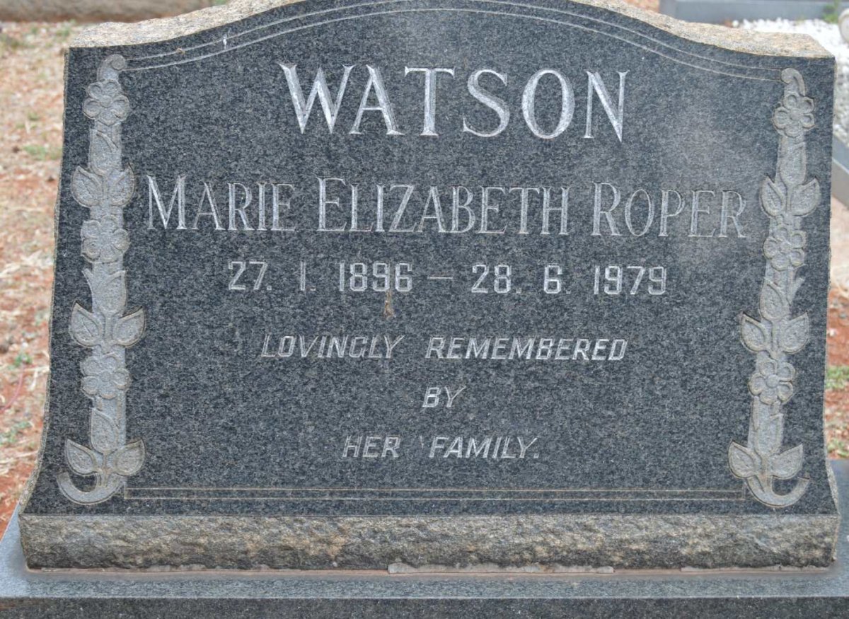 WATSON Marie Elizabeth Roper 1896-1979
