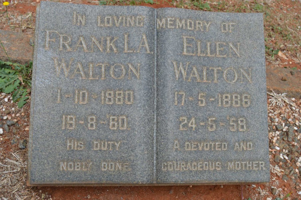 WALTON Frank L.A. 1880-1960 &amp; Ellen 1886-1958