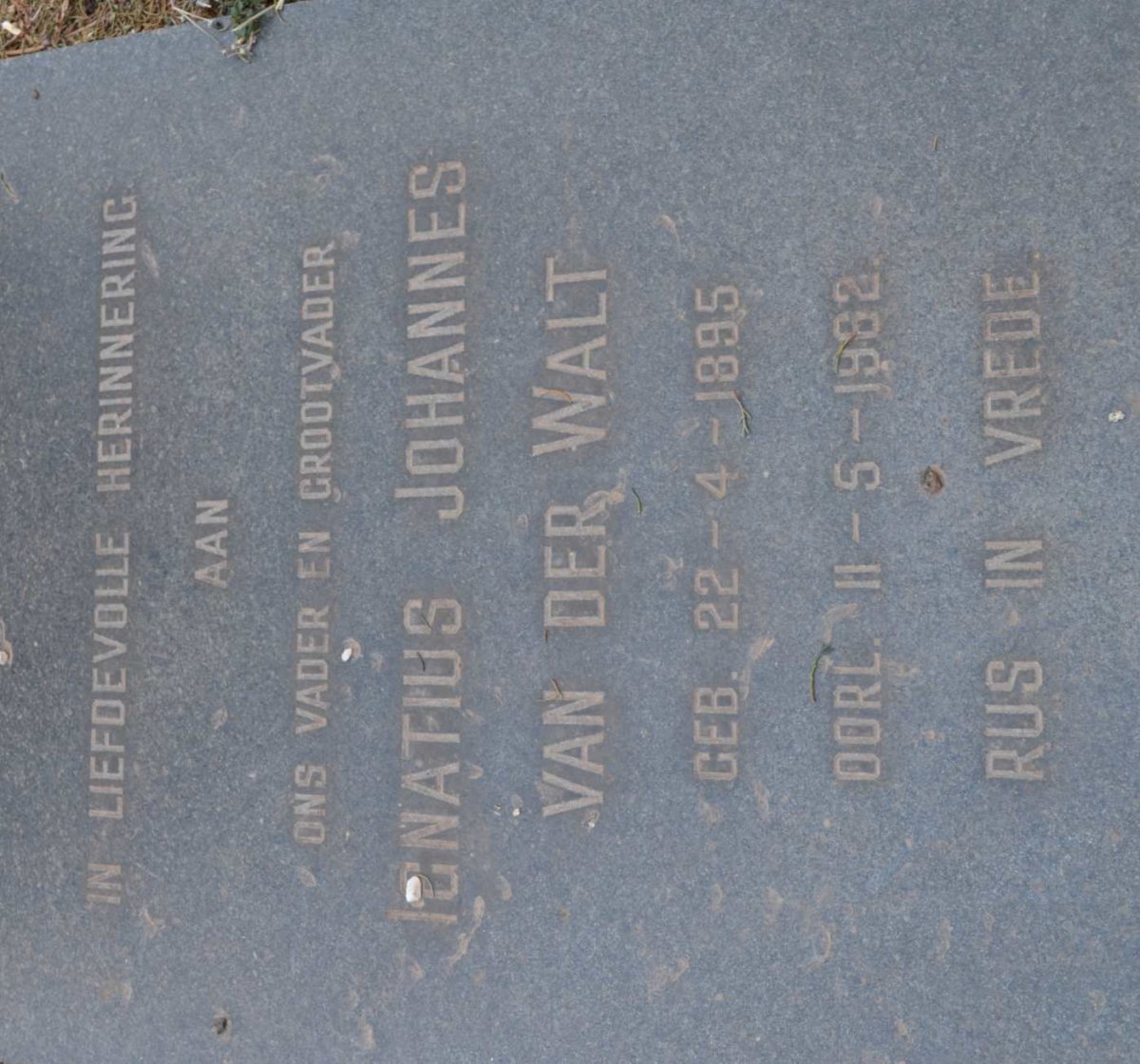 WALT Ignatius Johannes, van der 1895-1962
