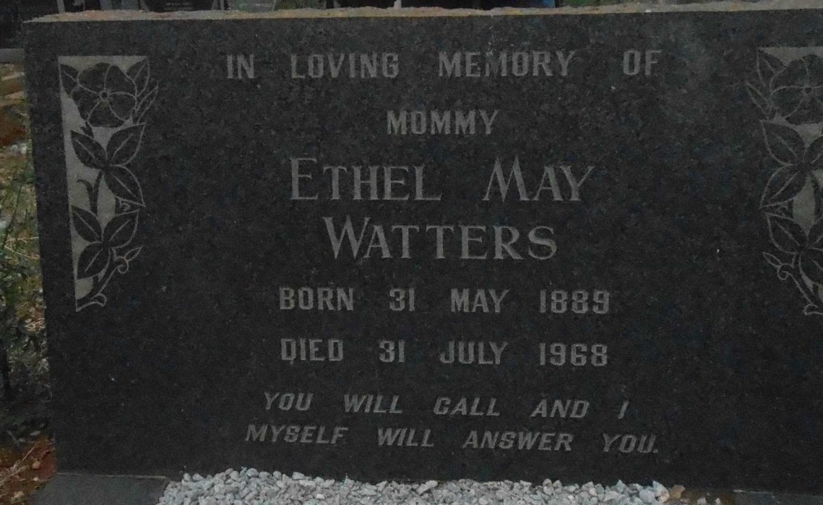WATTERS Ethel May 1889-1968