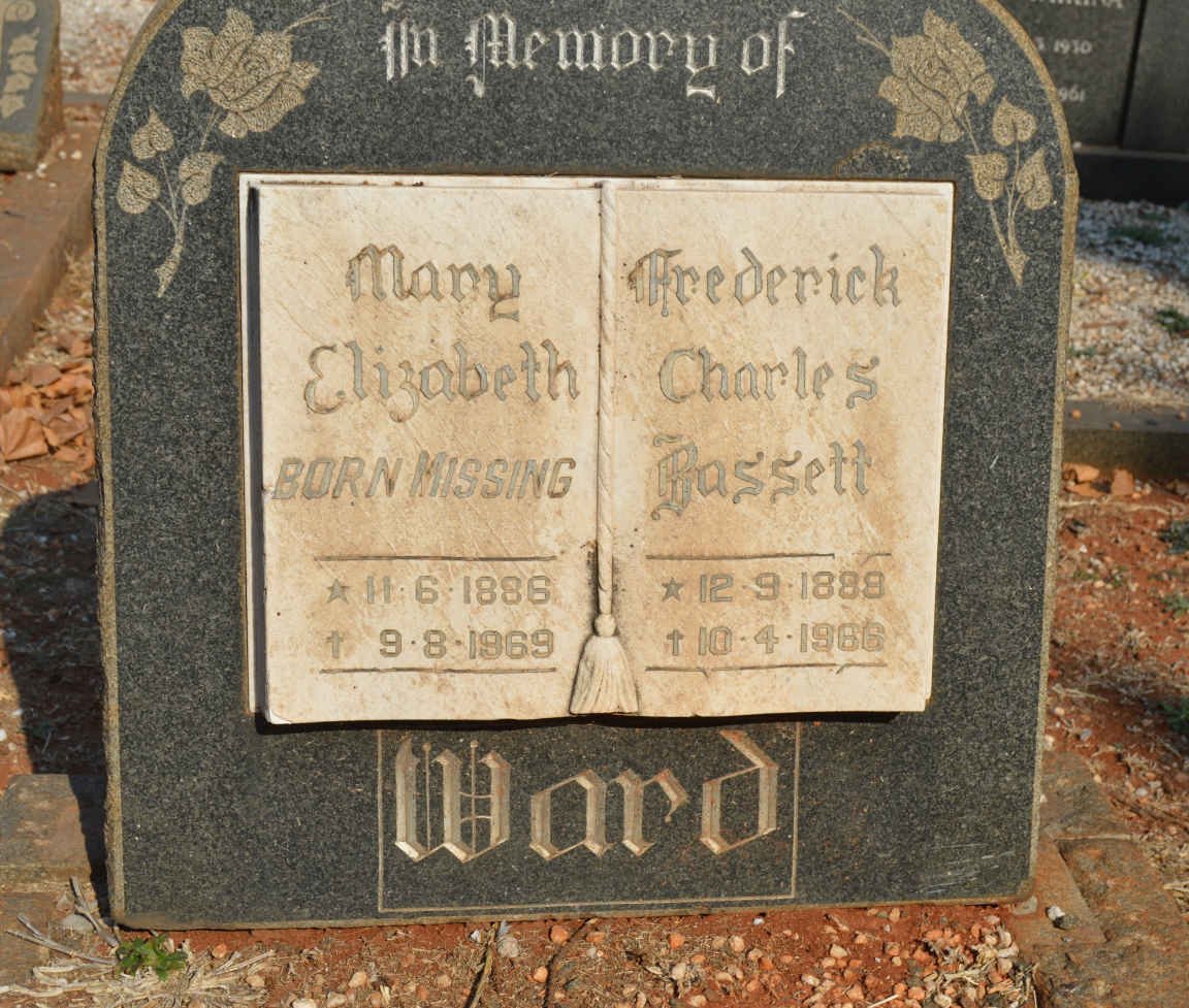WARD Frederick Charles Bassett 1888-1966 &amp; Mary Elizabeth MISSING 1886-1969