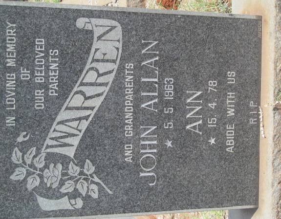 WARREN John Allan -1963 &amp; Ann -1978
