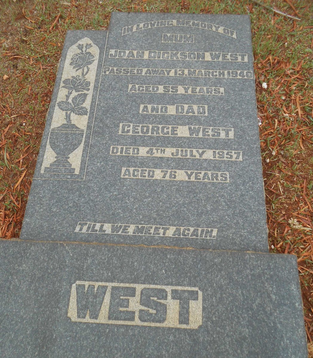 WEST George -1957 &amp; Joan Dickson -1940