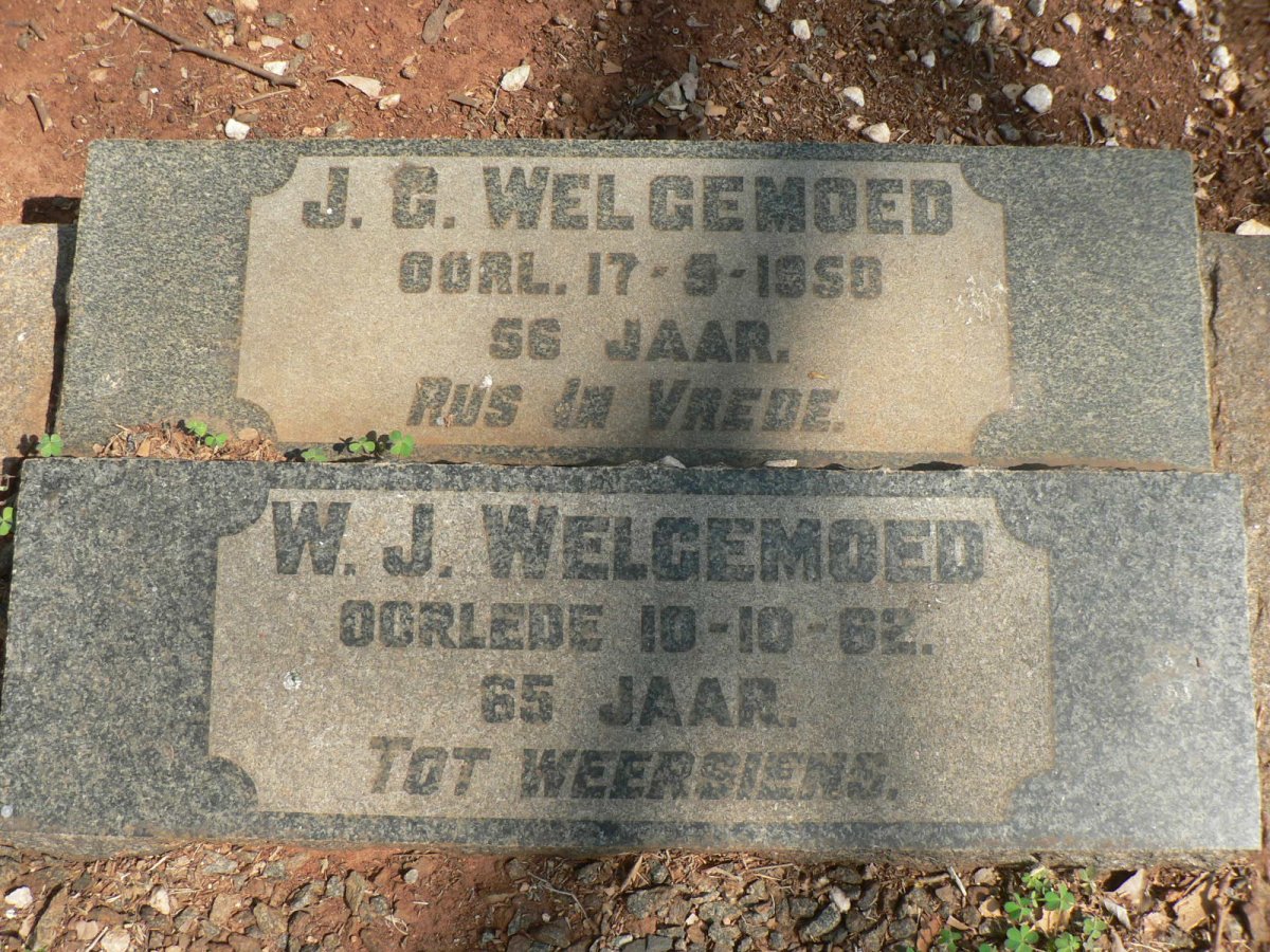 WELGEMOED J.G. -1950 :: WELGEMOED W.J. -1962