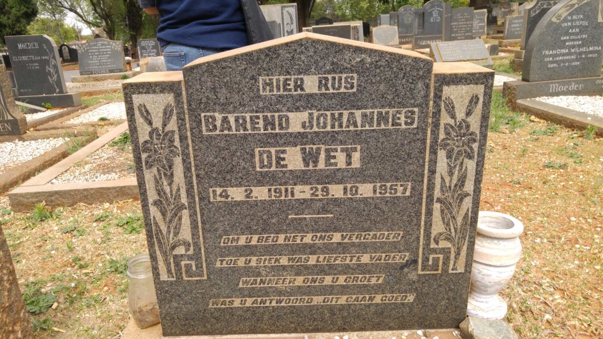 WET Barend Johannes, de 1911-1957
