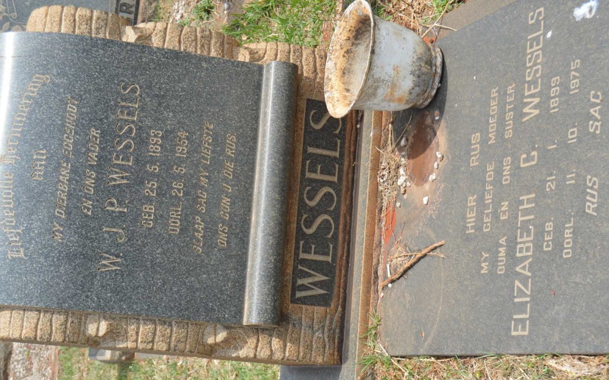 WESSELS W.J.P 1893-1954 &amp; Elizabeth C. 1899-1975