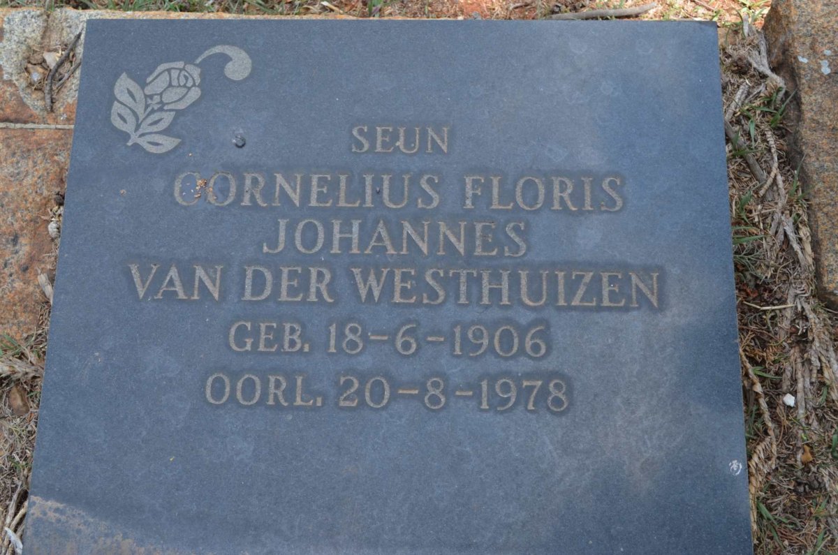 WESTHUIZEN Cornelius Floris Johannes, van der 1906-1978