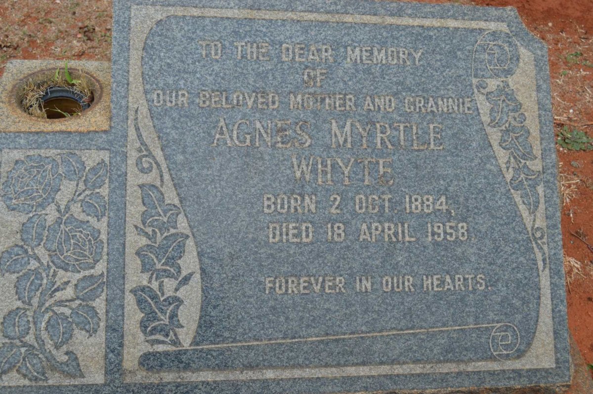 WHYTE Agnes Myrtle 1884-1958