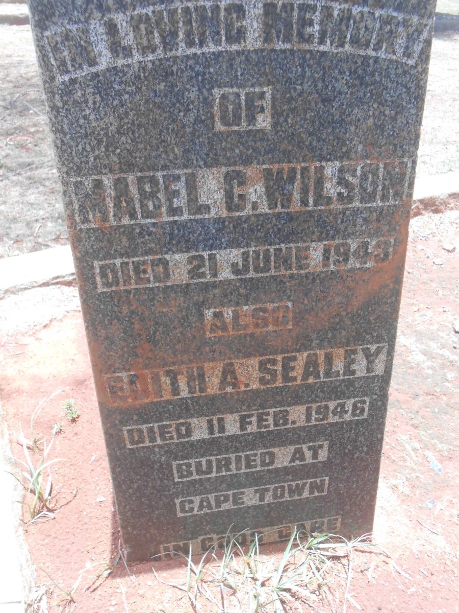WILSON Mabel C. -1943 :: SEALEY Edith A. -1946