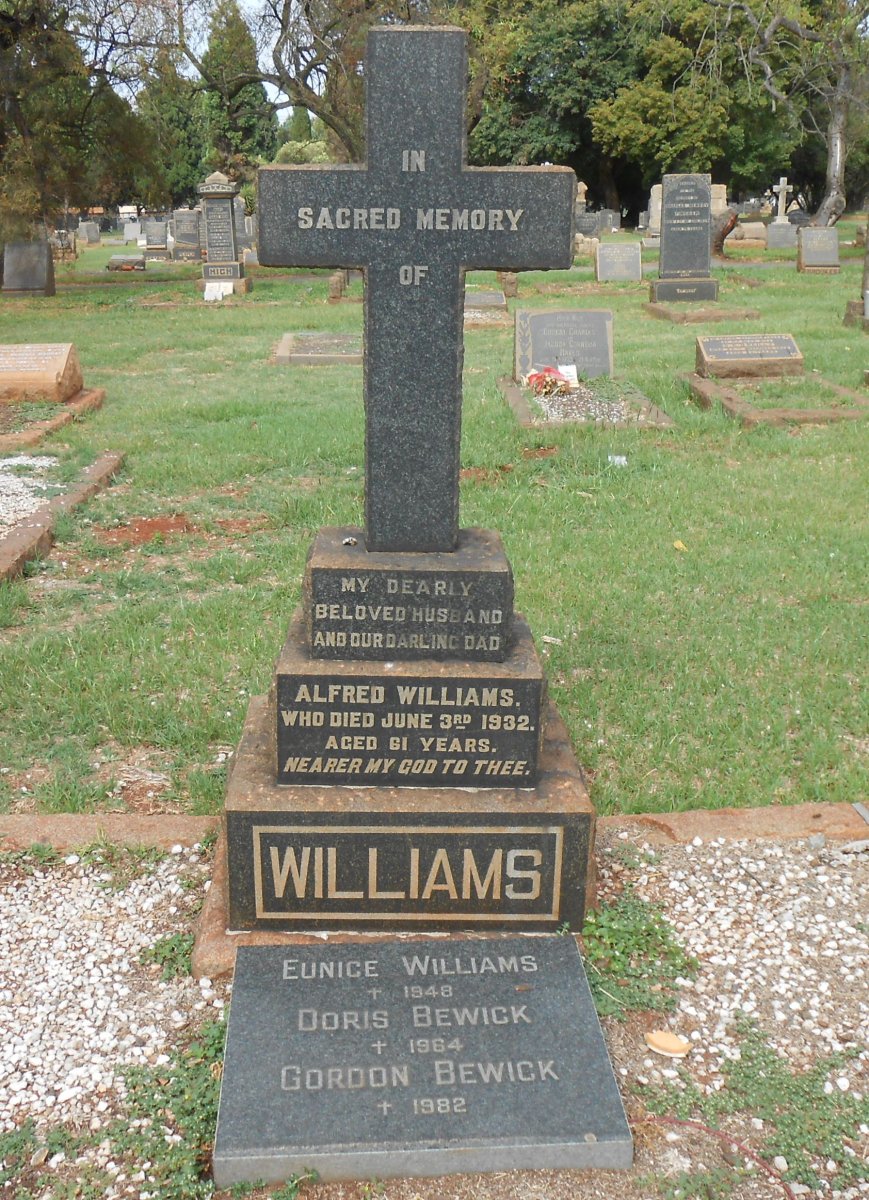 WILLIAMS Alfred -1932 &amp; Eunice -1948 :: BEWICK Gordon -1982 &amp; Doris -1964