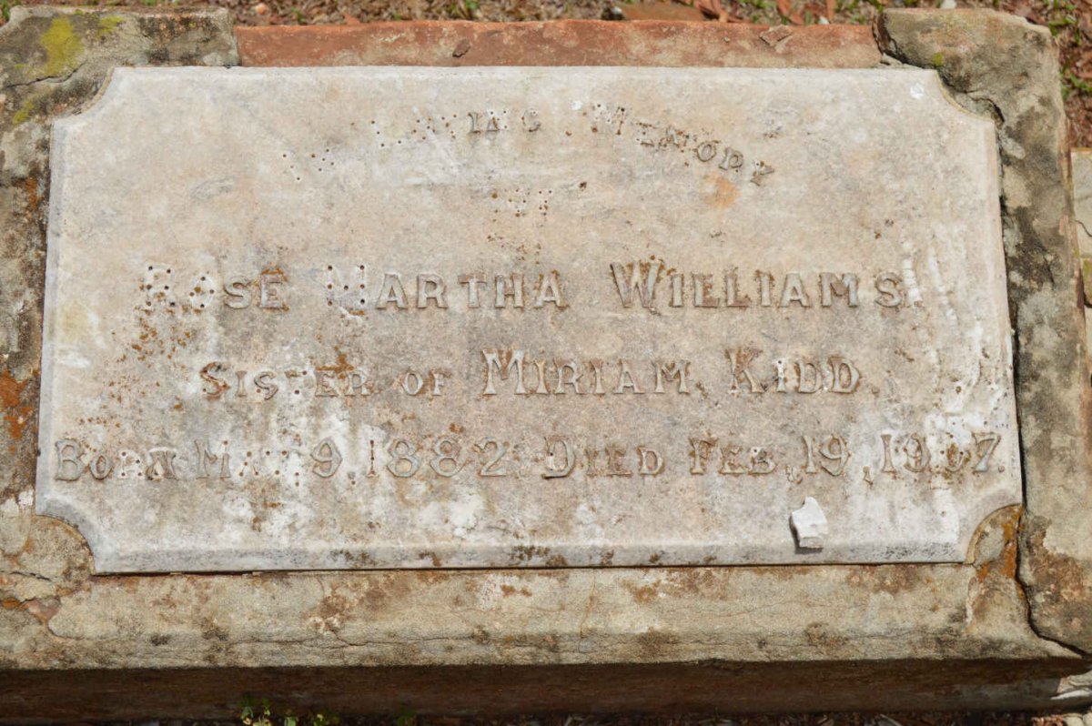 WILLIAMS Rose Martha 1882-1907