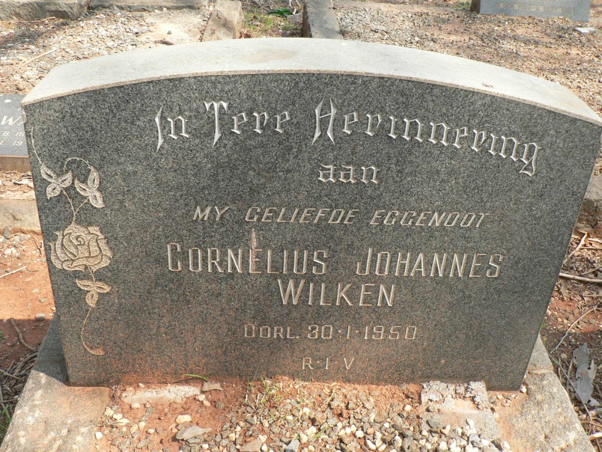 WILKEN Cornelius Johannes -1950