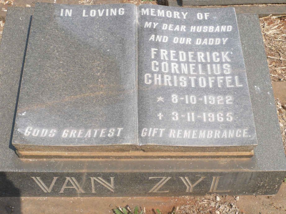 ZYL Frederick Cornelius Christoffel, van 1922-1965
