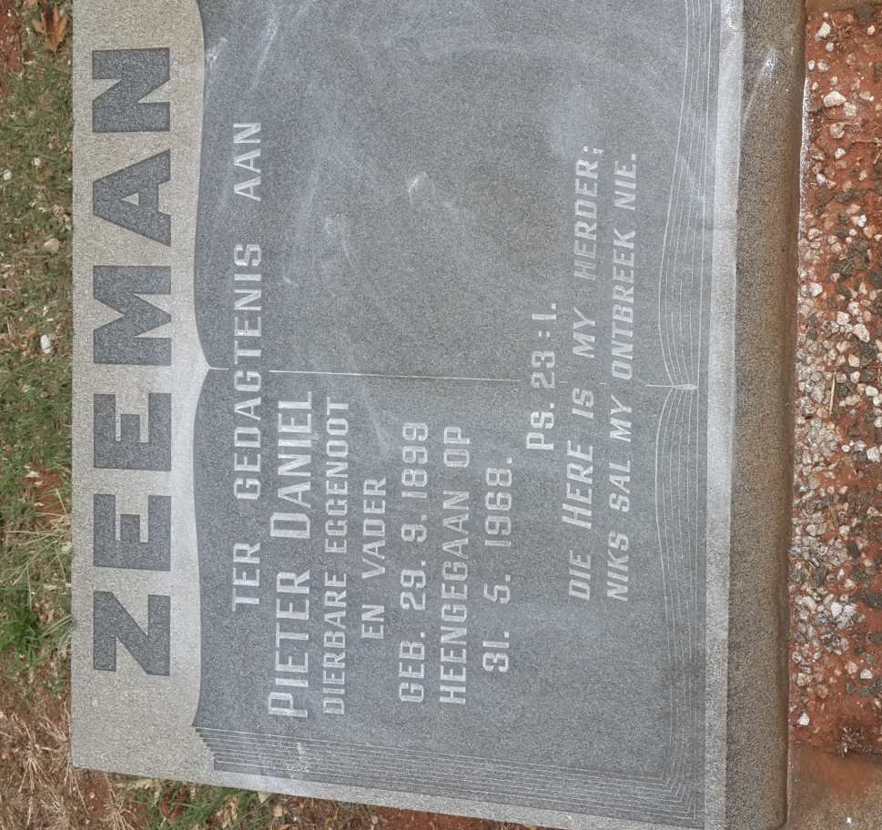 ZEEMAN Pieter Daniel 1899-1968