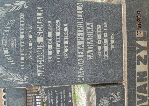 ZYL Jacobus Schalk, van 1883-1954 &amp; Magdalena Petronella Catharina 1892-1964
