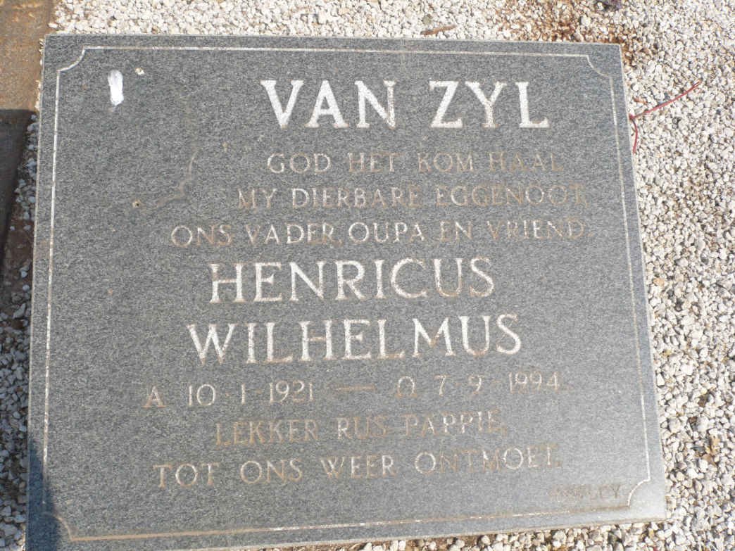 ZYL Henricus Wilhelmus, van 1921-1994