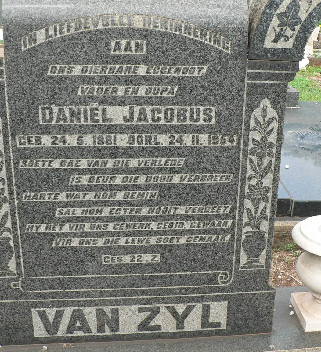 ZYL Daniël Jacobus, van 1881-1954