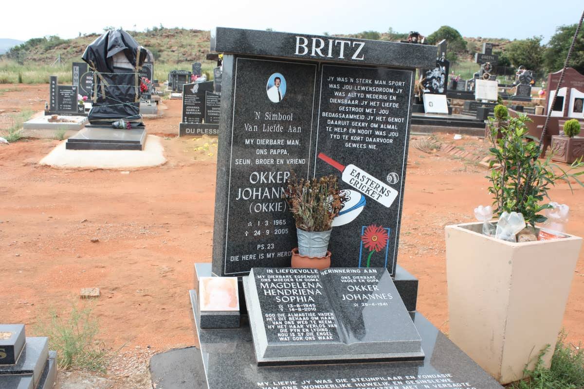 BRITZ Okker Johannes 1941- &amp; Magdelena Hendriena Sophia 1945-2010 :: BRITZ Okker Johannes 1965-2005