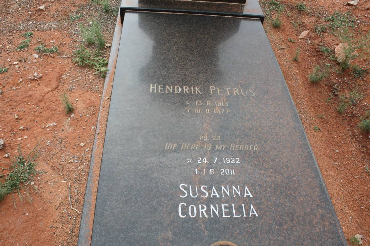 CLOETE Hendrik Petrus 1913-1977 &amp; Susanna Cornelia 1922-2011