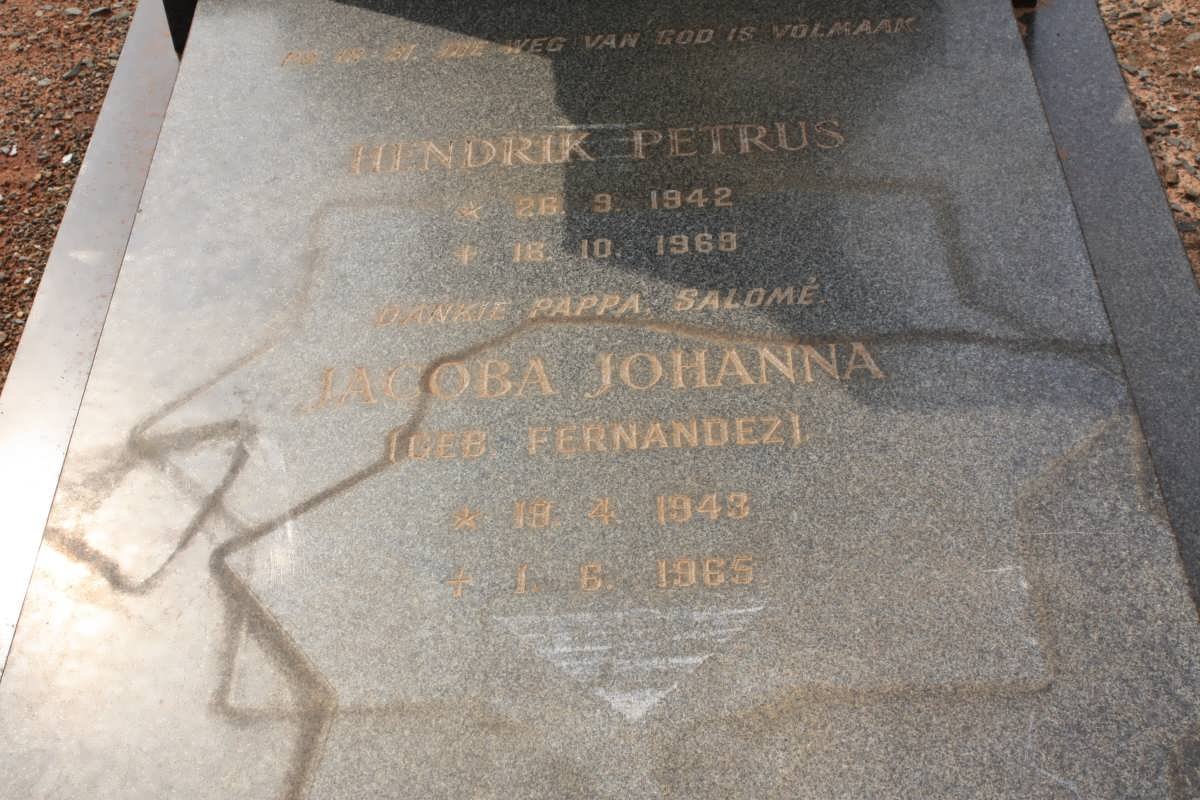 CLOETE Hendrik Petrus 1942-1969 &amp; Jacoba Johanna FERNANDEZ 1943-1965