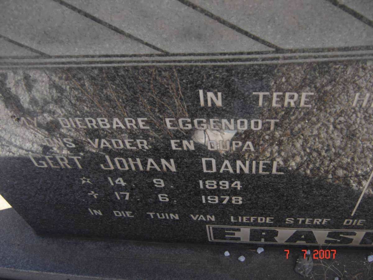 ERASMUS Gert Johan Daniel 1894-1978 &amp; Hendrika Petronella 1903-1988