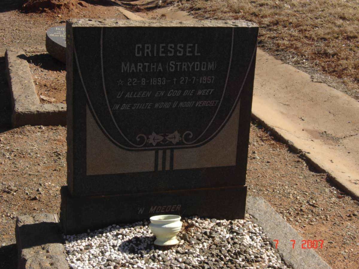 GRIESSEL Martha nee STRYDOM 1893-1957