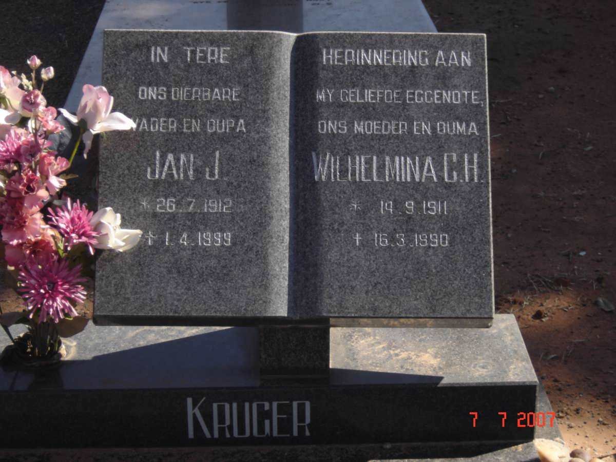 KRUGER Jan J. 1912-1999 &amp; Wilhelmina C.H. 1911-1990
