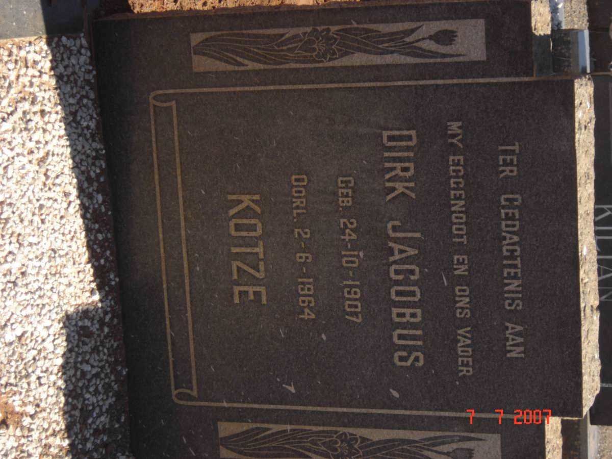 KOTZE Dirk Jacobus 1907-1964