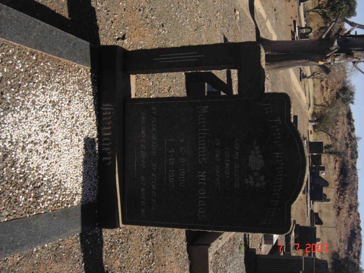 KRUGER Marthinus Nicolaas 1900-1962