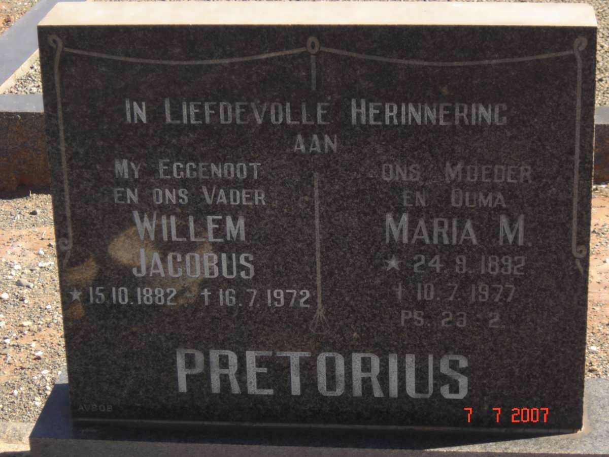 PRETORIUS Willem Jacobus 1882-1972 &amp; Maria M. 1892-1977
