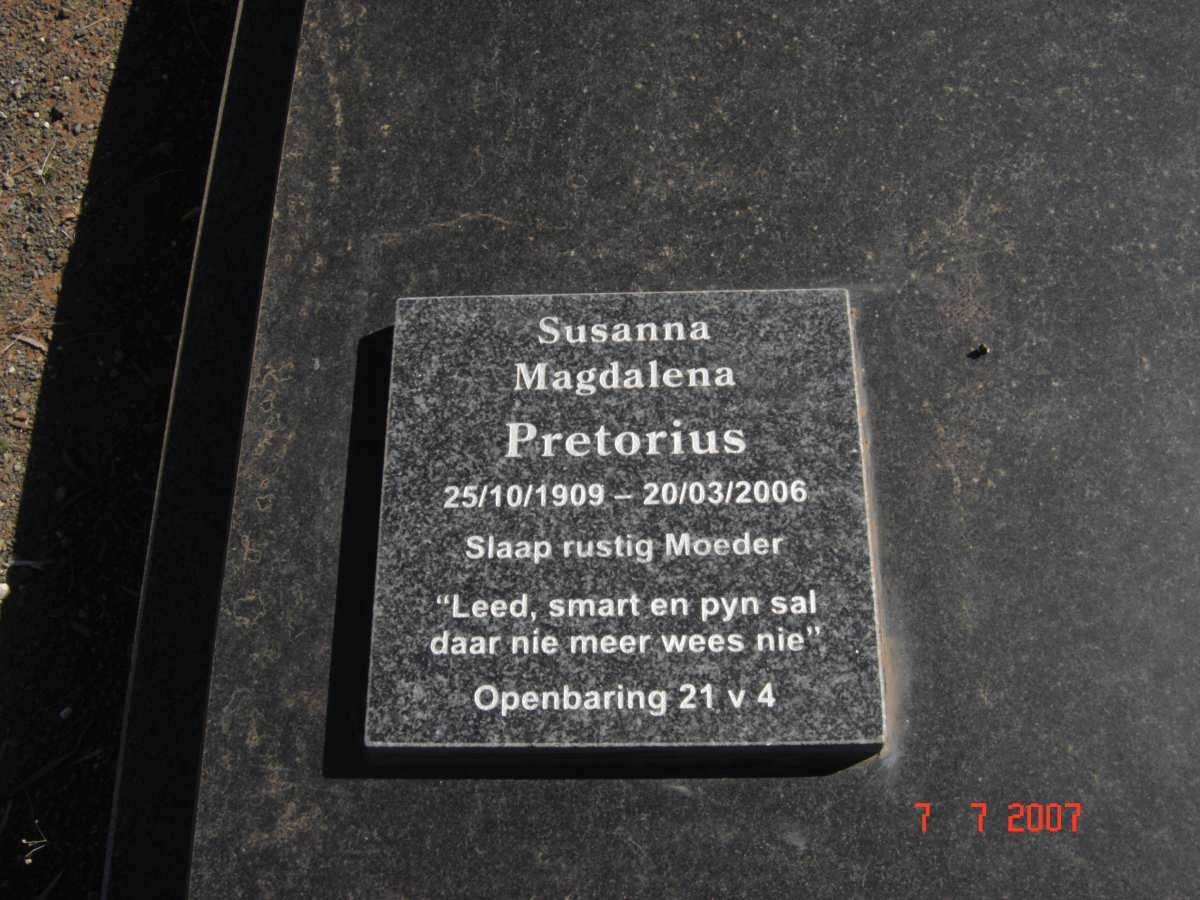 PRETORIUS Susanna Magdalena 1909-2006