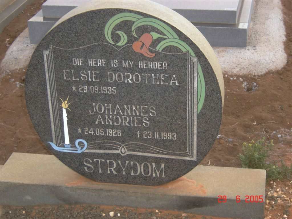 STRYDOM Johannes Andries 1926-1993 &amp; Elsie Dorothea 1935-
