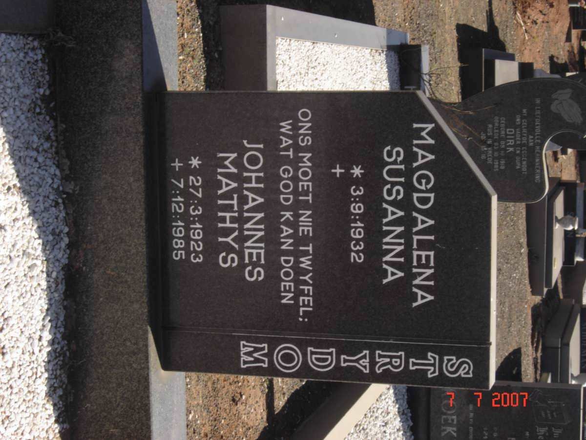 STRYDOM Johannes Matthys 1923-1985 &amp; Magdalena Susanna 1932-