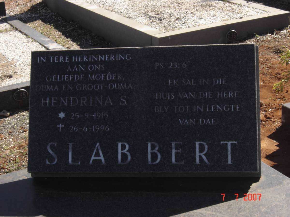 SLABBERT Hendrina S. 1915-1996