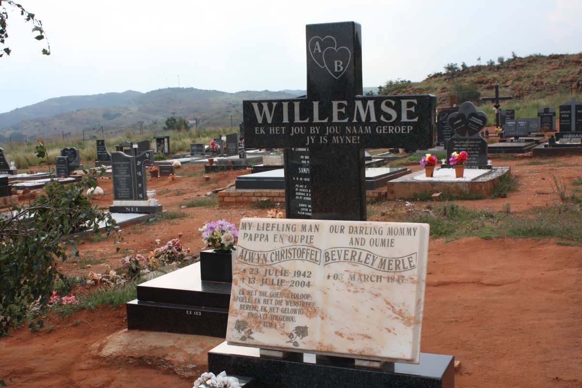 WILLEMSE Alwyn Christoffel 1942-2004 &amp; Beverley Merle 1947-