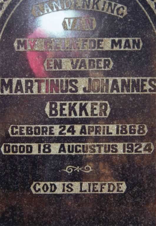 BEKKER Martinus Johannes 1868-1924