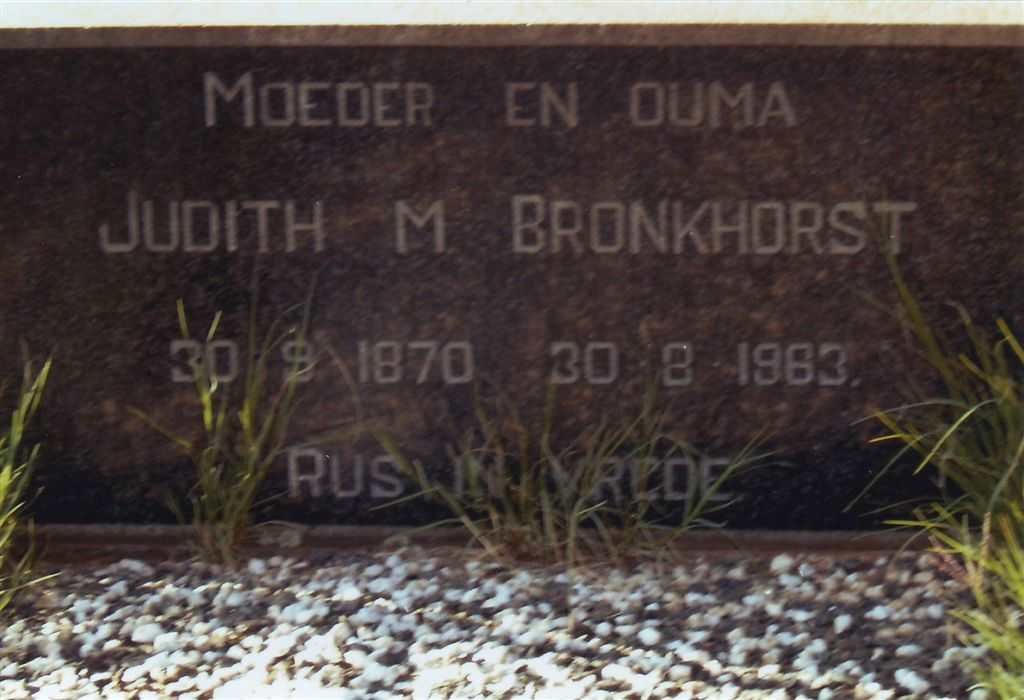 BRONKHORST Judith M. 1870-1963