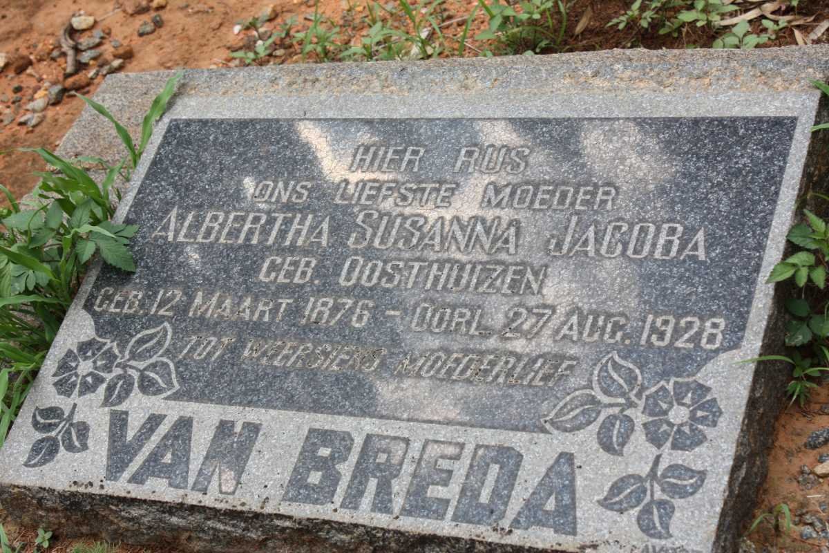 BREDA Albertha Susanna Jacoba, van nee OOSTHUIZEN 1876-1928