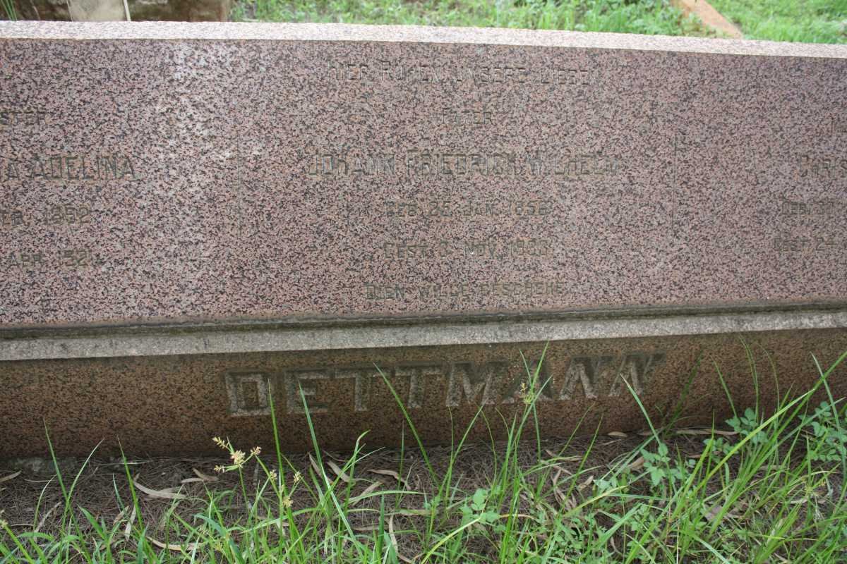 DETTMAN Johann Friedrich Wilhelm 1856-1933 :: DETTMAN Frieda Anna Adelina 1852-1852 :: DETTMANN Christiana 1860-1946