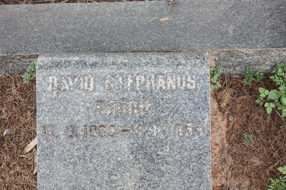 FOURIE Johannes Stephanus 1859-1902 :: FOURIE Maria Barendina 1873-1924 :: FOURIE David Stephanus 1895-1954