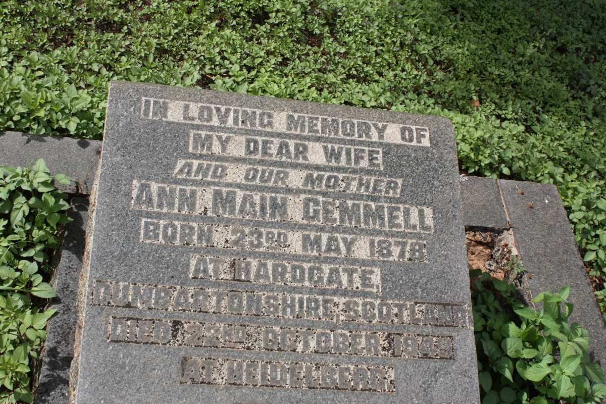GEMMELL Ann Main 1878-1949