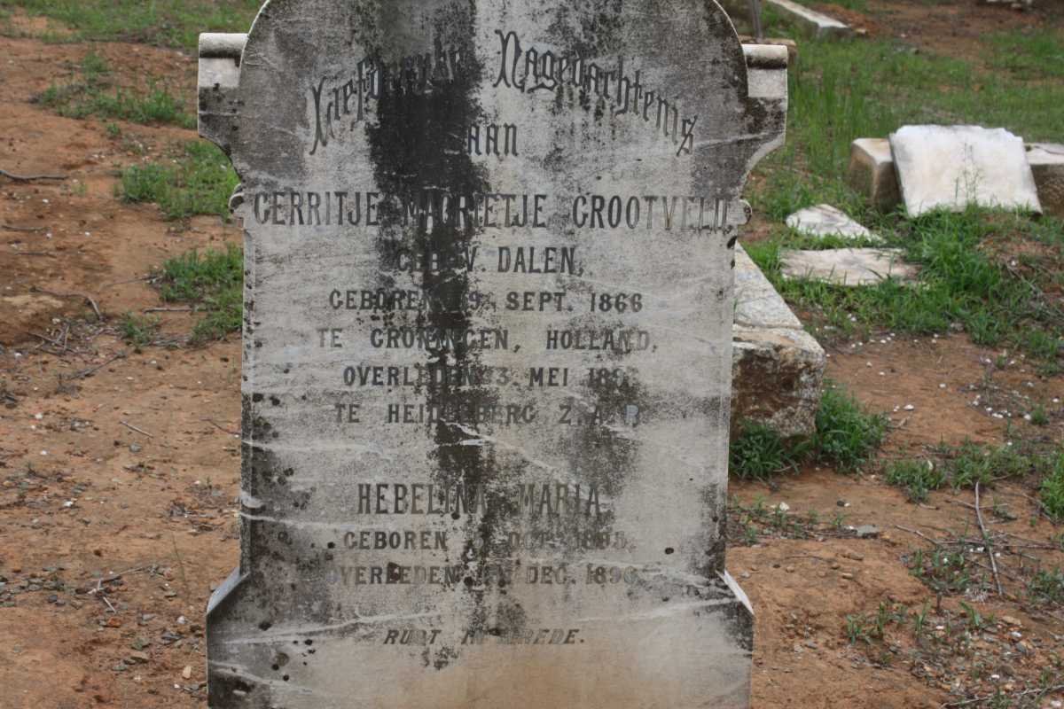 GROOTVELD Gerritje Magrietje nee V. DALEN 1866-1897 :: GROOTVELD Hebelina Maria 1895-1896